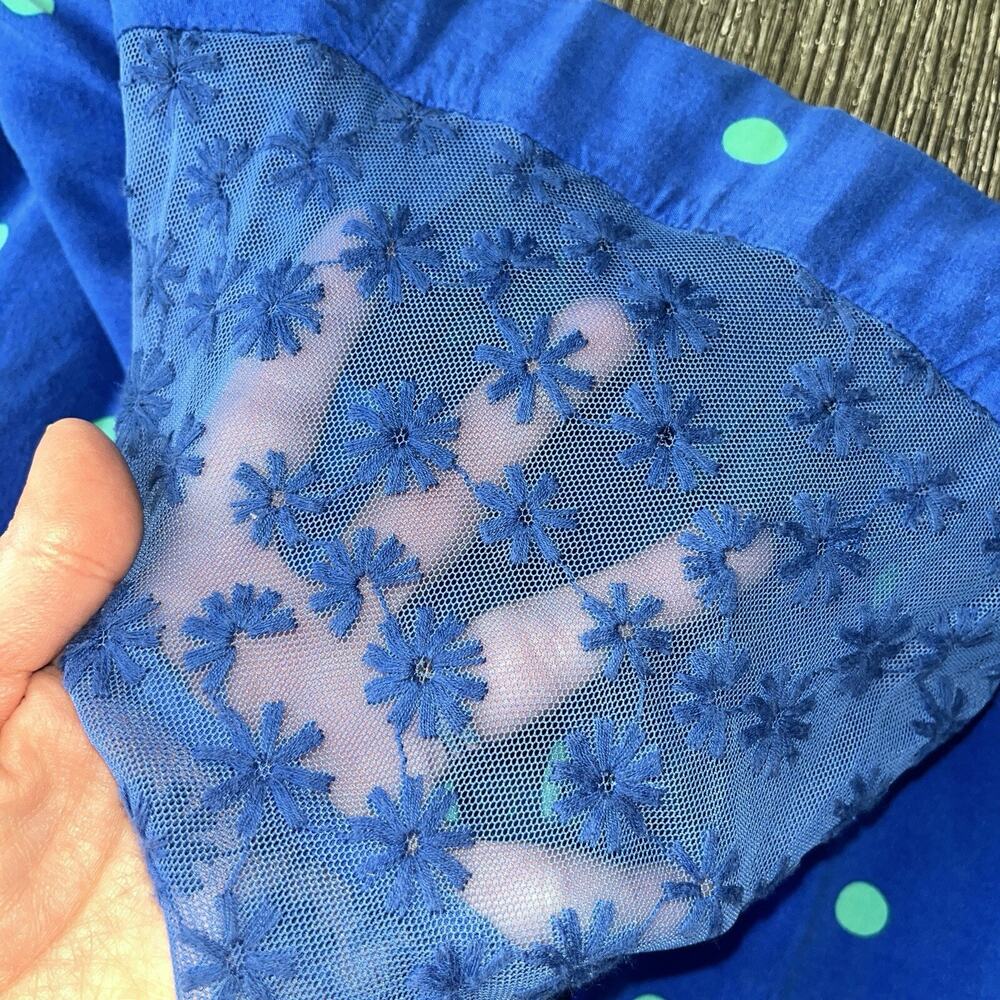 HOLLISTER Racerback Spaghetti Strap Lace Polka Dot Lined Blue Dress - XS - Picture 5 of 6